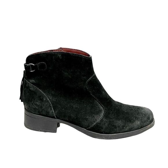 BALLY Italy Boho Suede Ankle Boots Tassels Black 6 - Picture 1 of 15